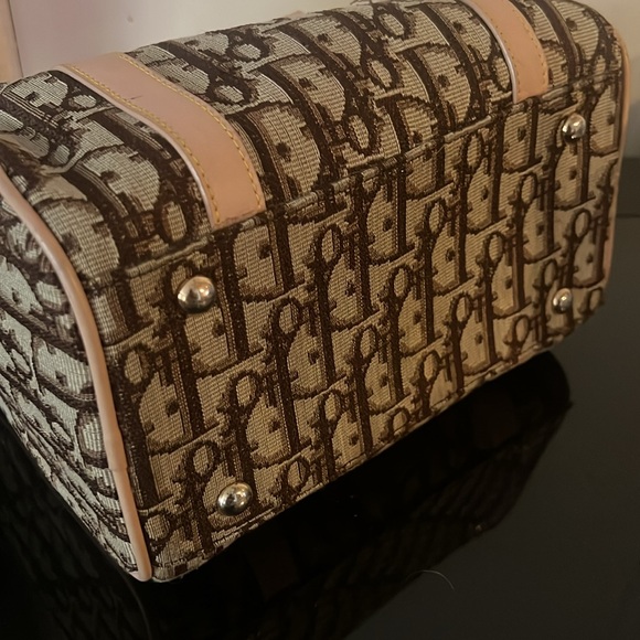 Vintage CHRISTIAN DIOR Tan/Brown Trotter Mini Boston Bag-RARE - Picture 6 of 15